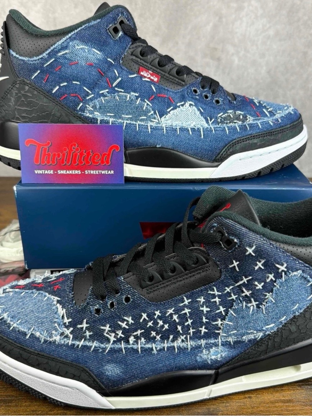NEW Air Jordan 3 Retro Leviโs Denim Better Generation Custom Size 11 IH7959-400